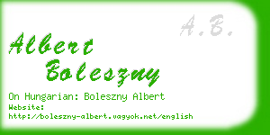 albert boleszny business card